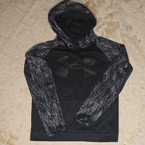 Under Armour Boy's Black and Gray Hoodie Size L LIKE NEW!!!!